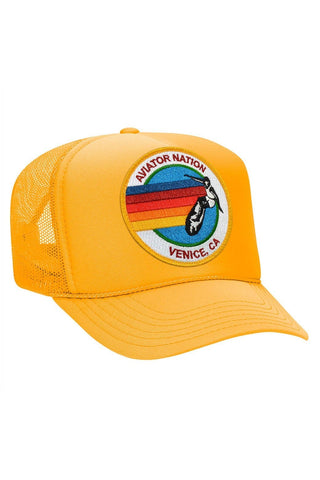 AVIATOR NATION VENICE TRUCKER HAT HATS Aviator Nation OS GOLD 