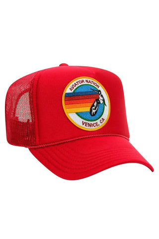 AVIATOR NATION VENICE TRUCKER HAT HATS Aviator Nation OS RED 