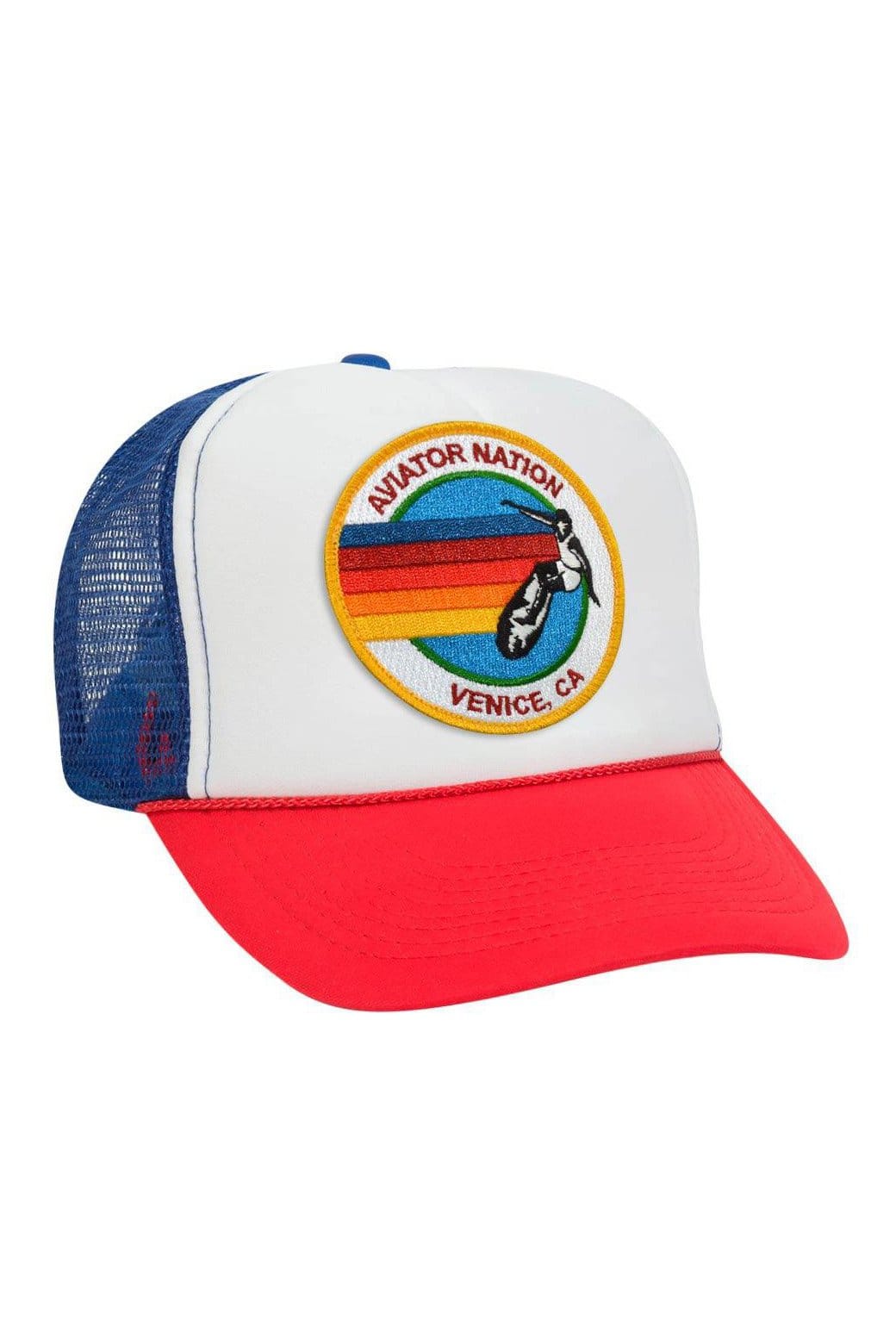 AVIATOR NATION VENICE TRUCKER HAT HATS Aviator Nation OS RED / WHITE / ROYAL 