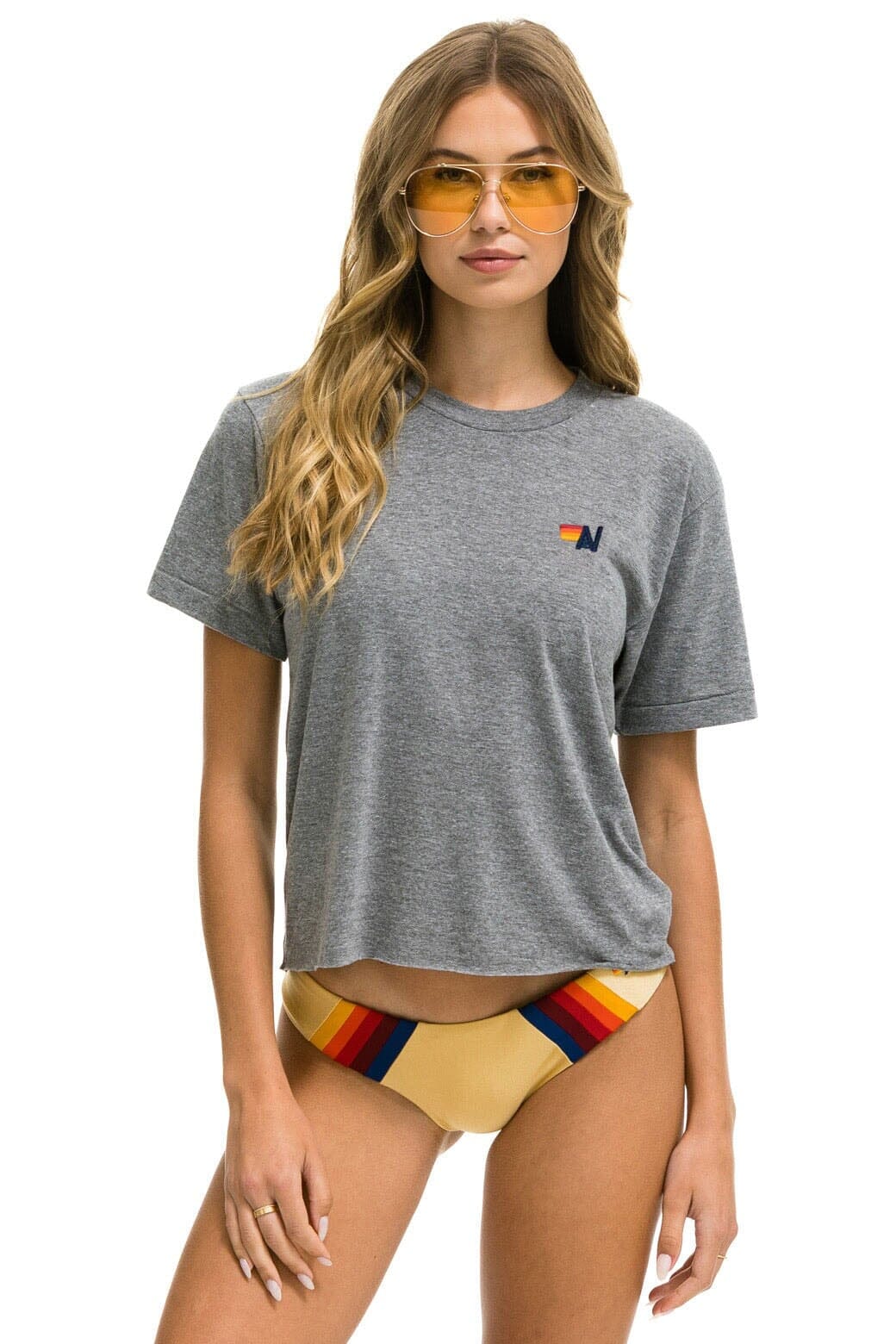 BASIC BOYFRIEND TEE - HEATHER GREY Boyfriend Tee Aviator Nation 