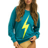 BOLT CREW SWEATSHIRT - TEAL // NEON YELLOW Sweatshirt Aviator Nation 