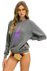BOLT FADE SWEATSHIRT - HEATHER GREY // PINK PURPLE Sweatshirt Aviator Nation 