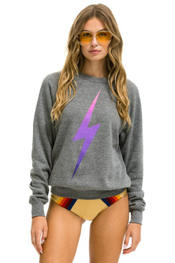 BOLT FADE SWEATSHIRT - HEATHER GREY // PINK PURPLE Sweatshirt Aviator Nation 