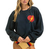 BOLT HEART RELAXED CREW SWEATSHIRT - CHARCOAL Sweatshirt Aviator Nation 