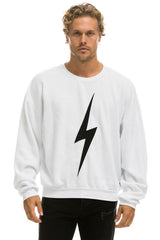 BOLT RELAXED CREW SWEATSHIRT - WHITE // BLACK Sweatshirt Aviator Nation 