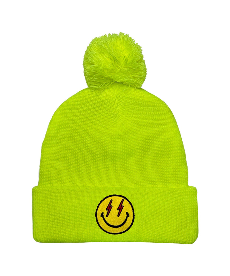 BOLT SMILEY POM POM RIB BEANIE Beanie Aviator Nation RYL 