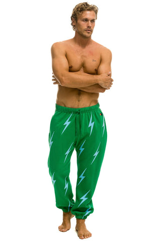 BOLT STITCH REPEAT SWEATPANTS - KELLY GREEN // BLUE Mens Sweatpants Aviator Nation 
