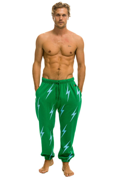 BOLT STITCH REPEAT SWEATPANTS - KELLY GREEN // BLUE Mens Sweatpants Aviator Nation 