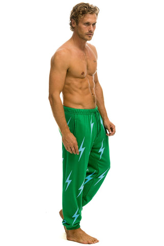 BOLT STITCH REPEAT SWEATPANTS - KELLY GREEN // BLUE Mens Sweatpants Aviator Nation 