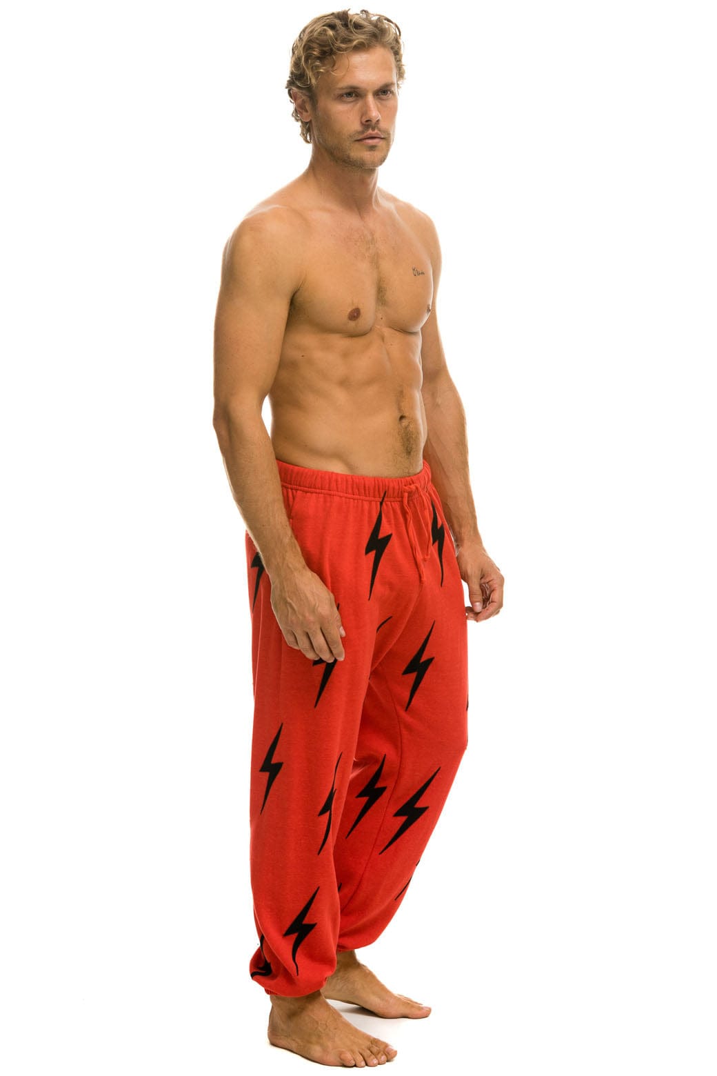 BOLT STITCH REPEAT SWEATPANTS - RED // BLACK Mens Sweatpants Aviator Nation 