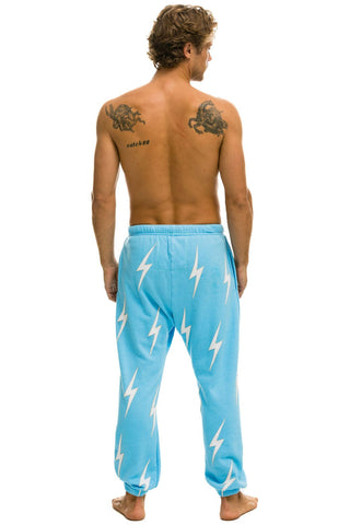 BOLT STITCH REPEAT SWEATPANTS - SKY // WHITE Mens Sweatpants Aviator Nation 