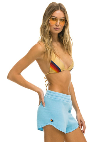 BOLT STITCH WOMEN'S LOUNGER SHORTS - SKY // WHITE Women's Shorts Aviator Nation 