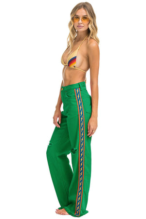 Geifa Striped Women Green Track Pants - Buy Geifa Striped Women