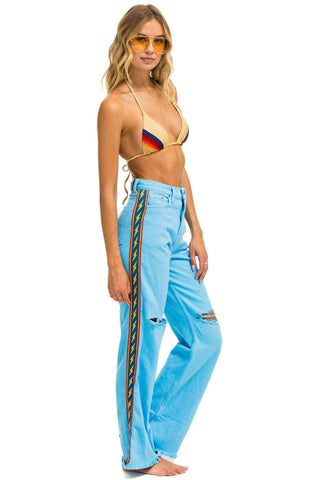 BOLT STRIPE HI RISE WIDE-LEG GYPSY JEAN - SKY Women's Jeans Aviator Nation 
