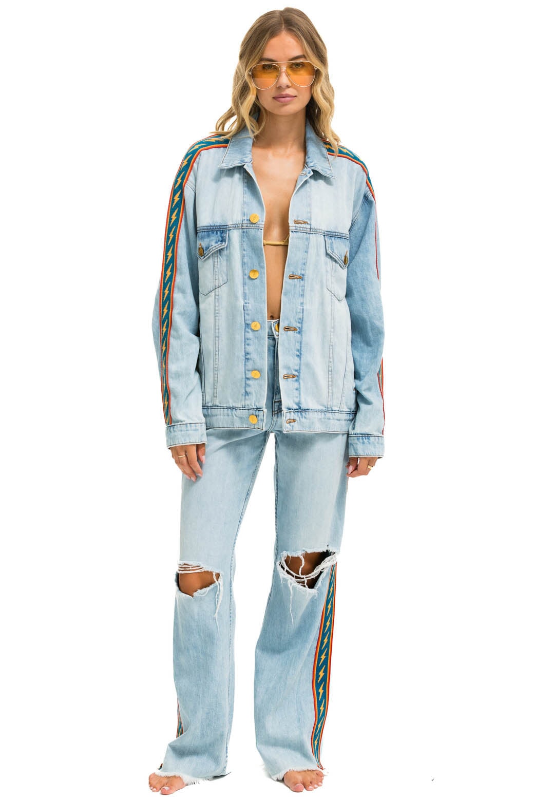 BOLT STRIPE HI RISE WIDE-LEG GYPSY JEAN - SUPER LIGHT Women&#39;s Jeans Aviator Nation 