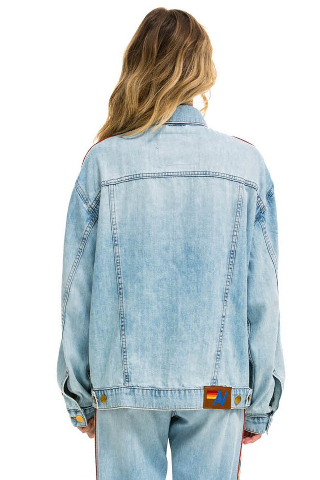BOLT STRIPE OVERSIZED CONCERT DENIM JACKET - SUPER LIGHT - Aviator