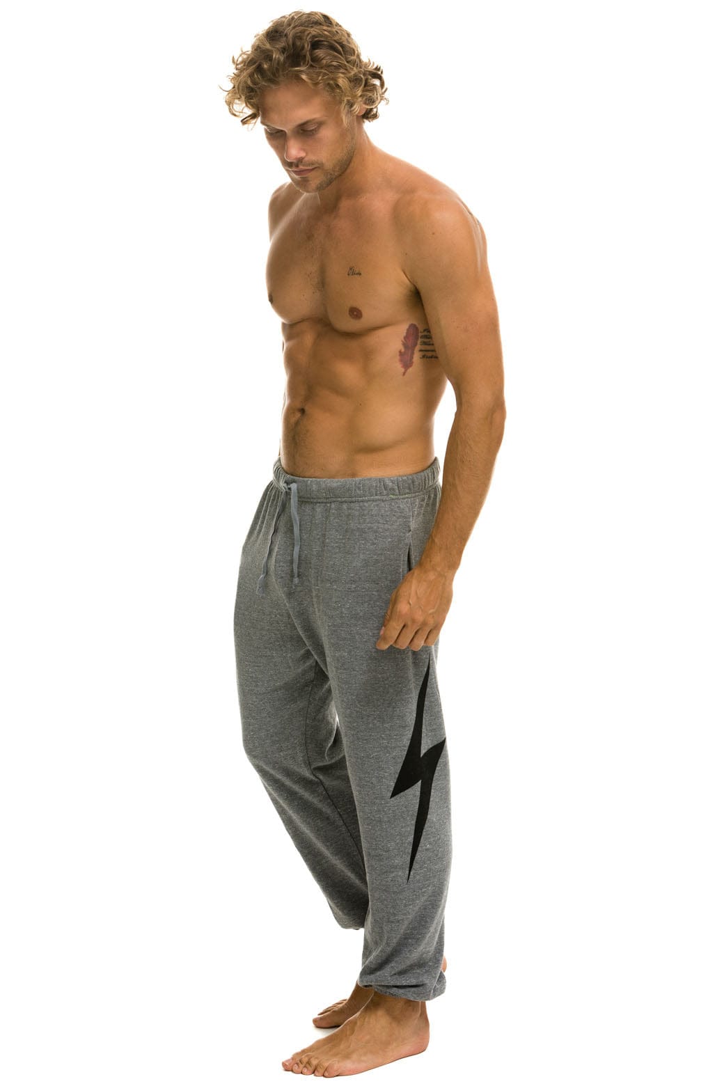 BOLT SWEATPANTS - HEATHER GREY Mens Sweatpants Aviator Nation 