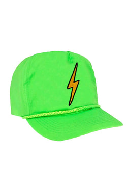 BOLT VINTAGE NYLON TRUCKER HAT HATS Aviator Nation NEON GREEN 
