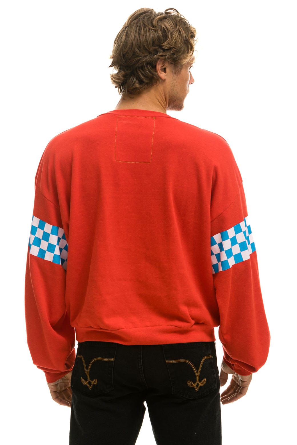 CHECK 2 SLEEVE RELAXED CREW SWEATSHIRT - RED // WHITE // BLUE Sweatshirt Aviator Nation 