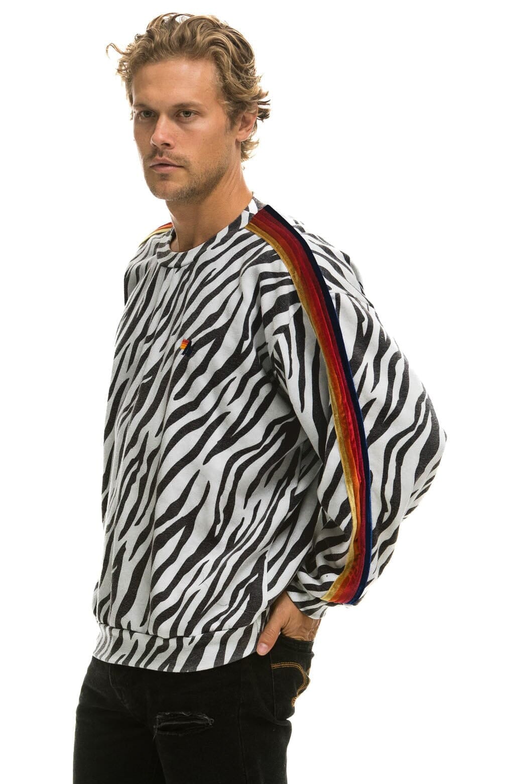 CLASSIC RELAXED FIT CREW SWEATSHIRT - ZEBRA Sweatshirt Aviator Nation 
