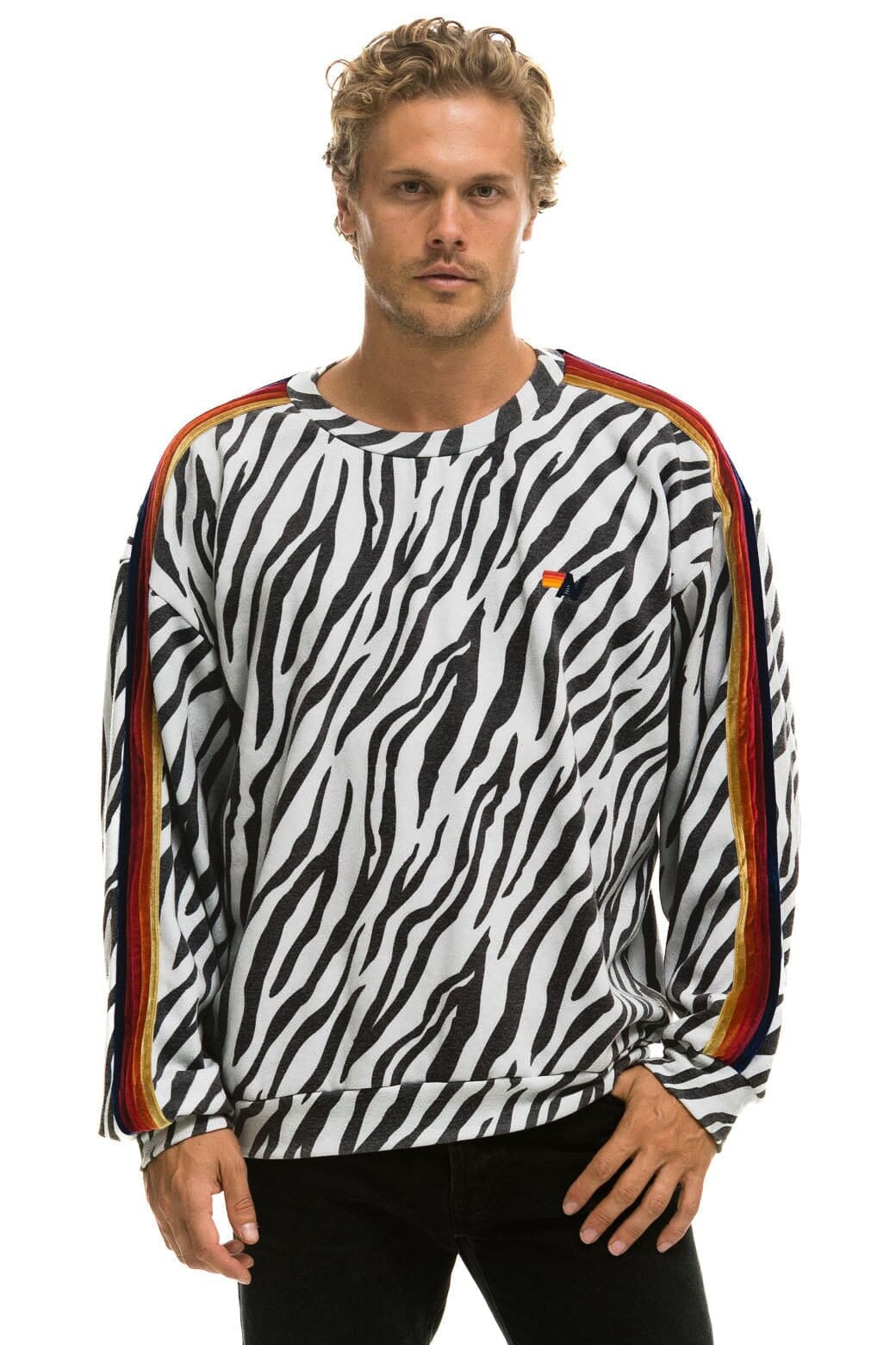 CLASSIC RELAXED FIT CREW SWEATSHIRT - ZEBRA Sweatshirt Aviator Nation 