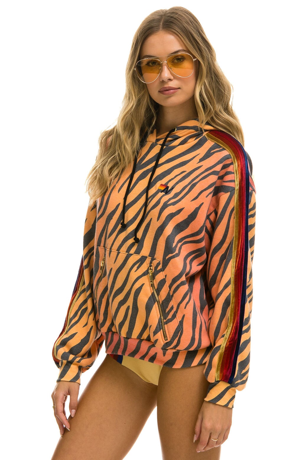CLASSIC RELAXED PULLOVER HOODIE WITH ZIPPER POCKETS - TIGER Hoodie Aviator Nation 