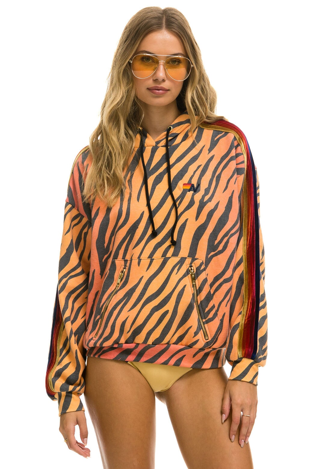 CLASSIC RELAXED PULLOVER HOODIE WITH ZIPPER POCKETS - TIGER Hoodie Aviator Nation 