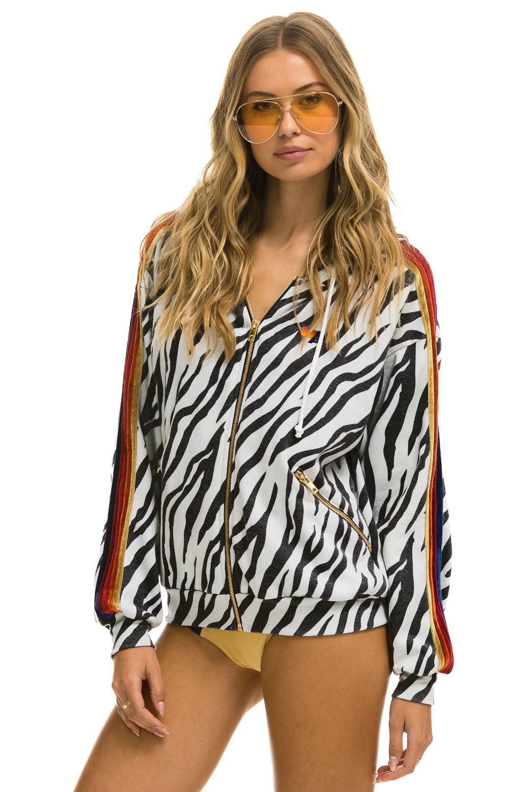 CLASSIC RELAXED ZIP HOODIE WITH POCKETS - ZEBRA Hoodie Aviator Nation 