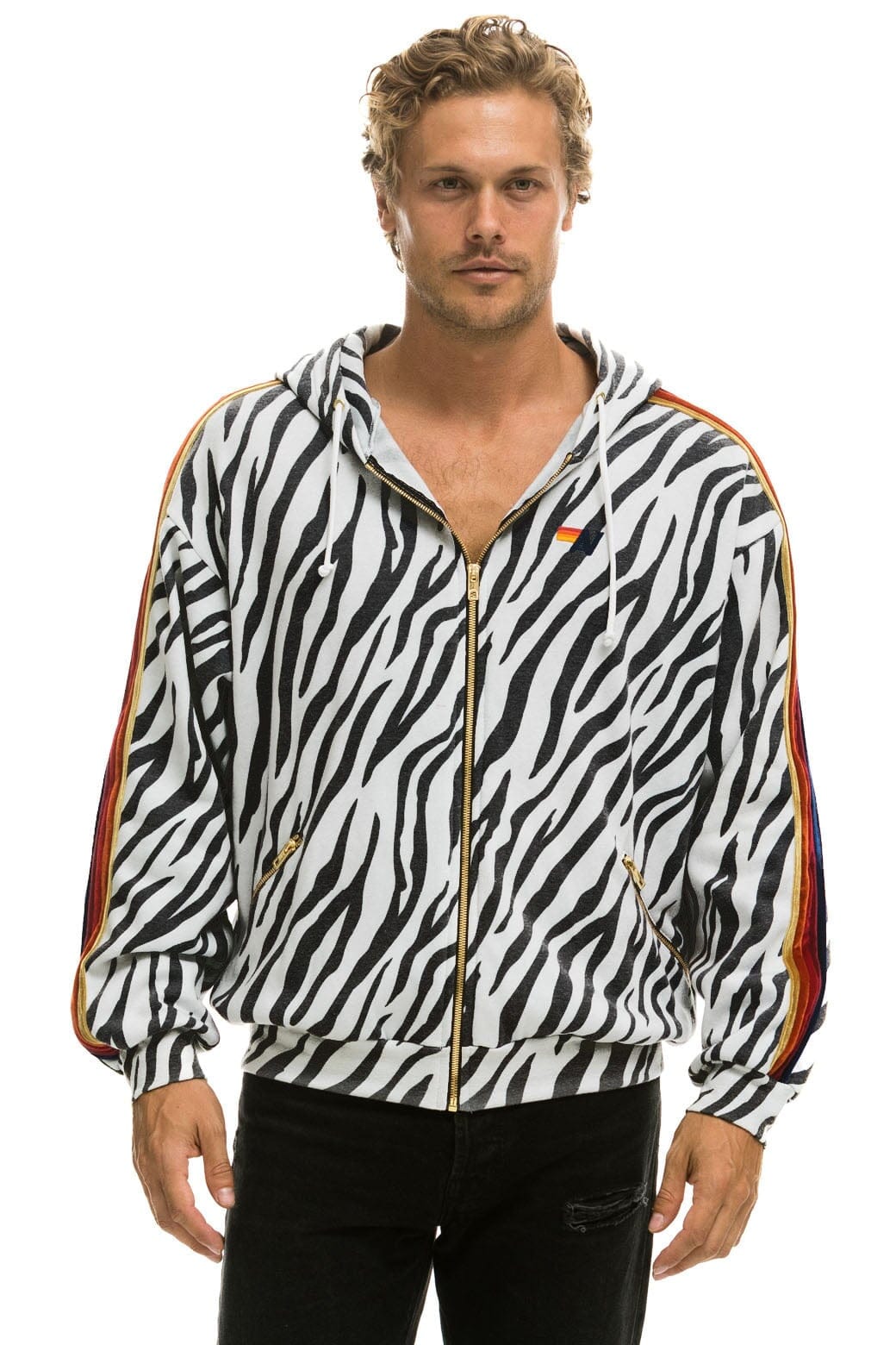 CLASSIC RELAXED ZIP HOODIE WITH POCKETS - ZEBRA Hoodie Aviator Nation 