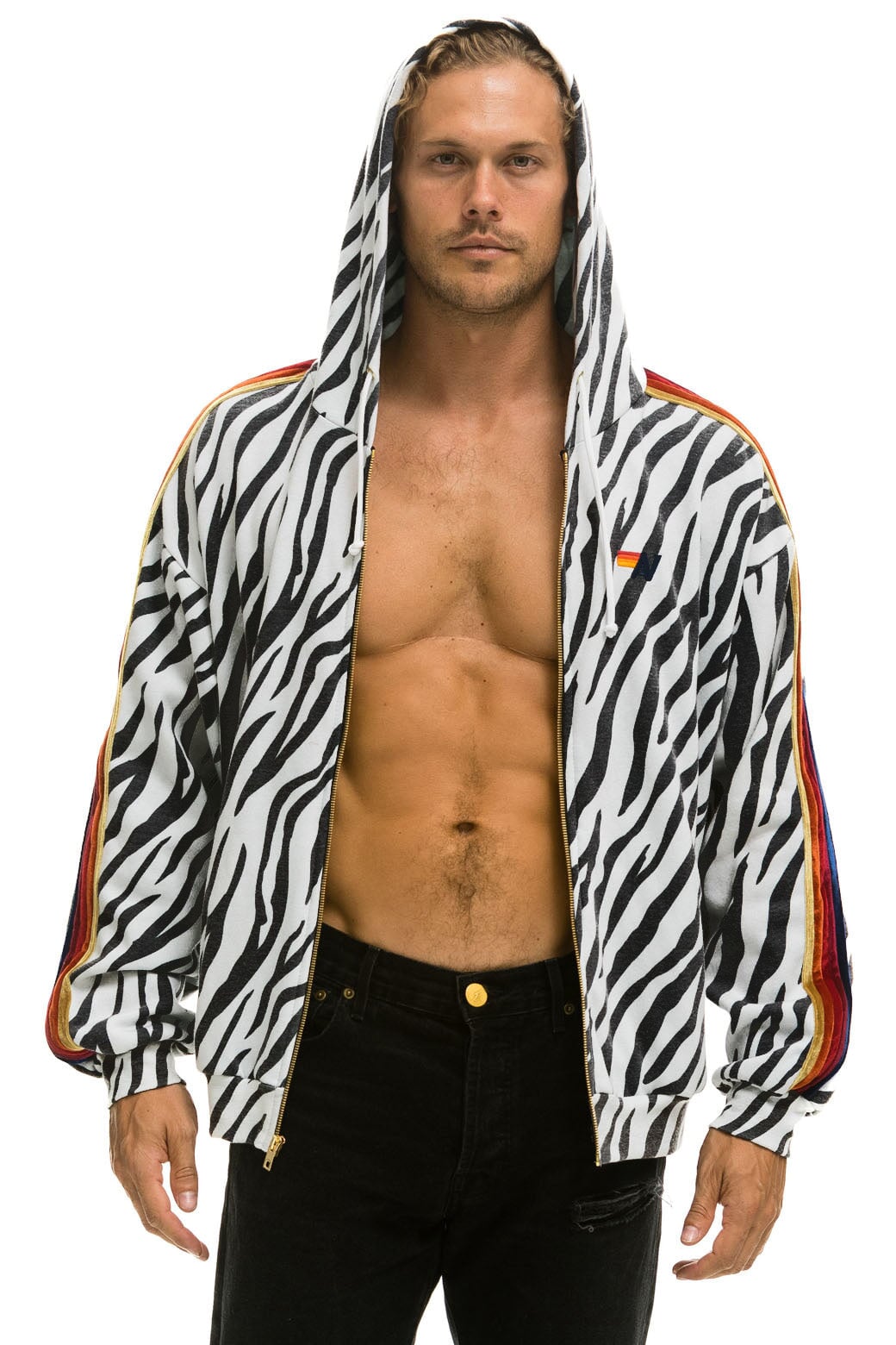 CLASSIC RELAXED ZIP HOODIE WITH POCKETS - ZEBRA Hoodie Aviator Nation 