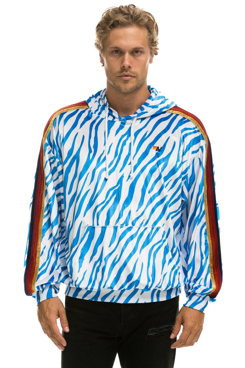 CLASSIC VELVET RELAXED PULLOVER HOODIE - BLUE TIGER Hoodie Aviator Nation 