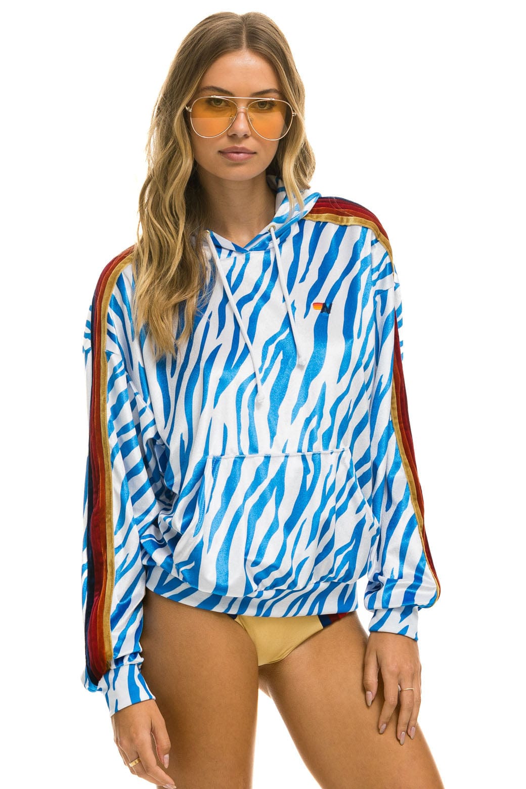 CLASSIC VELVET RELAXED PULLOVER HOODIE - BLUE TIGER Hoodie Aviator Nation 