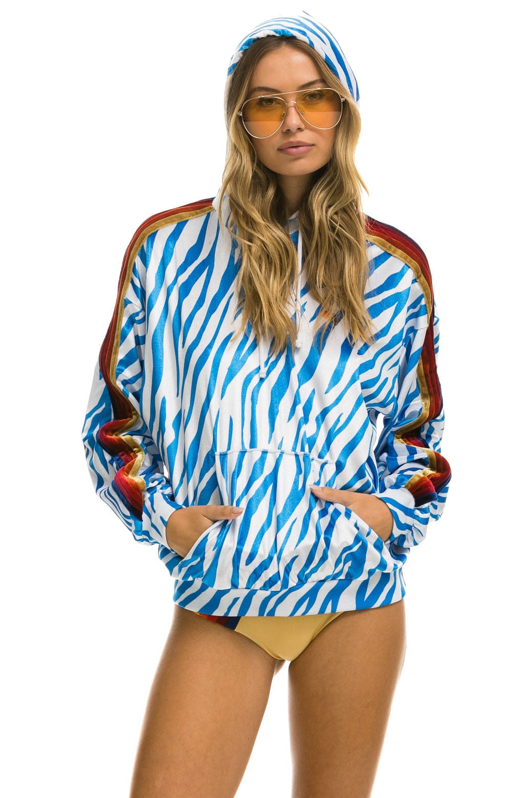 CLASSIC VELVET RELAXED PULLOVER HOODIE - BLUE TIGER Hoodie Aviator Nation 