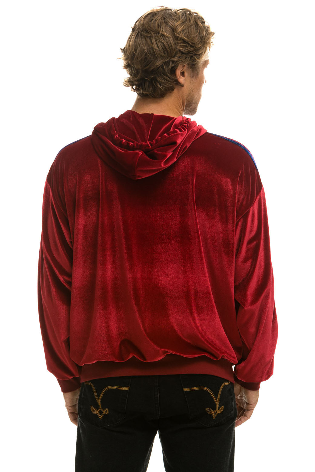 CLASSIC VELVET RELAXED PULLOVER HOODIE - RED Hoodie Aviator Nation 
