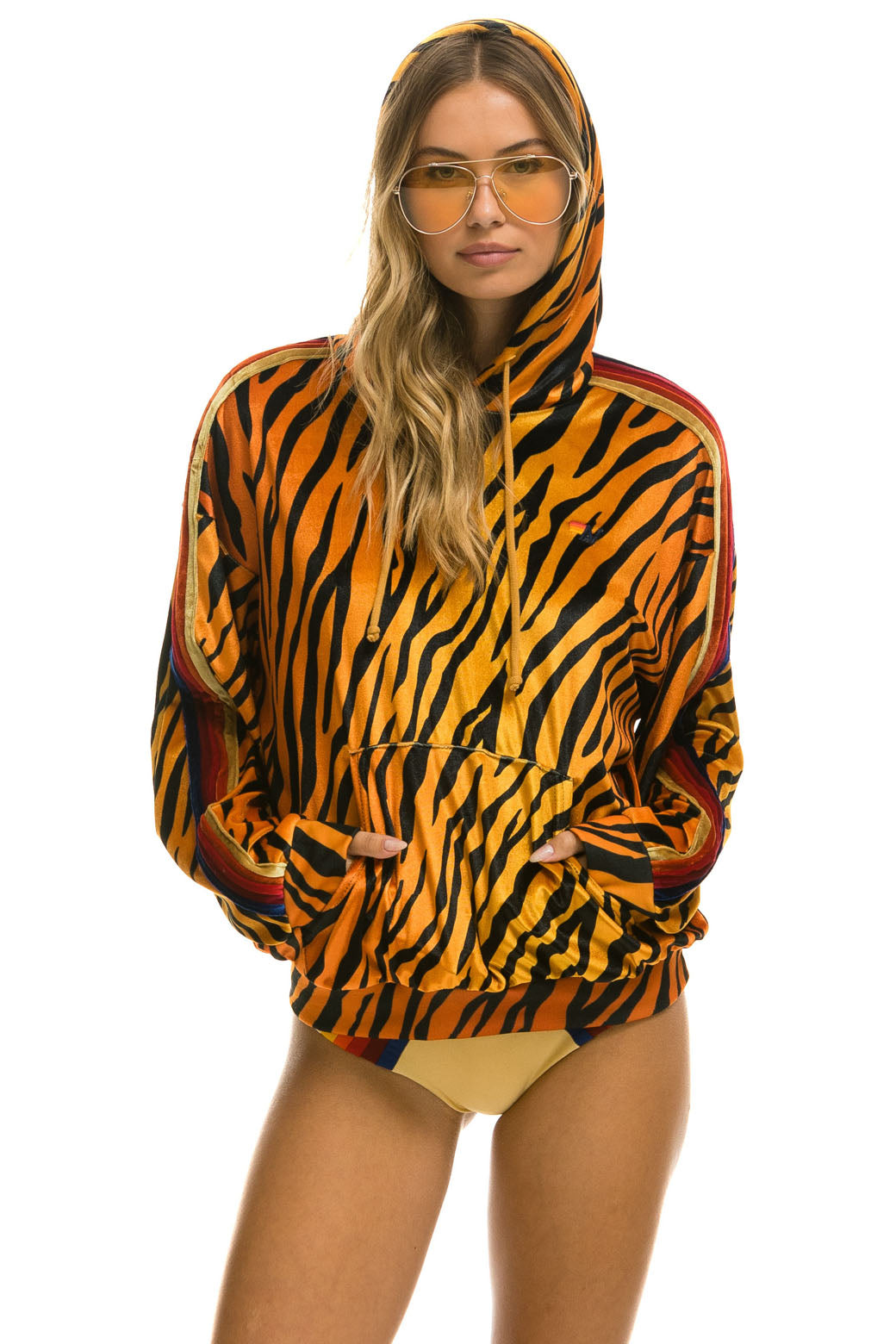 CLASSIC VELVET RELAXED PULLOVER HOODIE - TIGER Hoodie Aviator Nation 