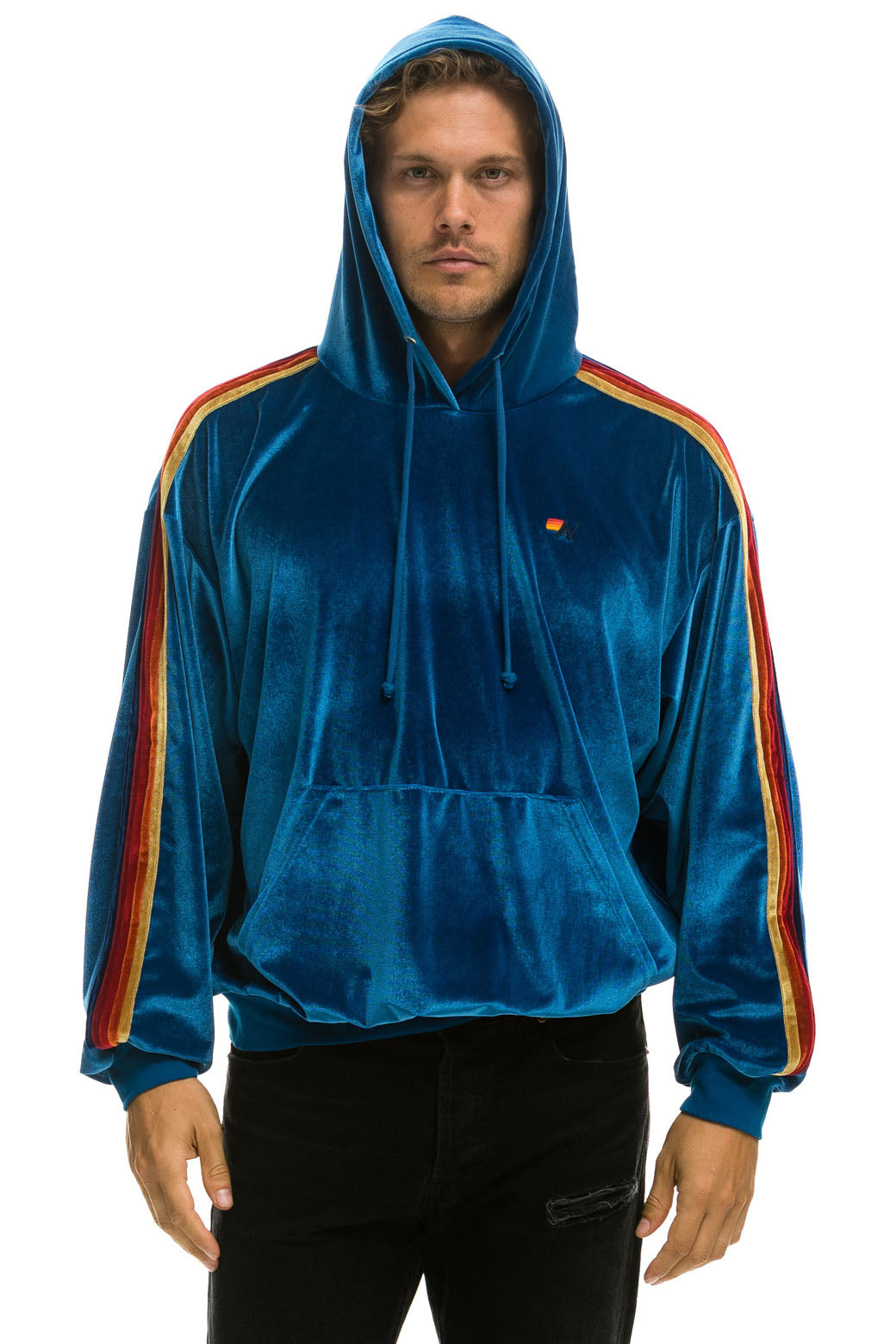CLASSIC VELVET RELAXED PULLOVER HOODIE - VINTAGE BLUE Hoodie Aviator Nation 