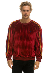 CLASSIC VELVET RELAXED SWEATSHIRT - RED Sweatshirt Aviator Nation 