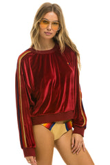 CLASSIC VELVET RELAXED SWEATSHIRT - RED Sweatshirt Aviator Nation 