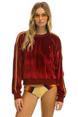 CLASSIC VELVET RELAXED SWEATSHIRT - RED Sweatshirt Aviator Nation 