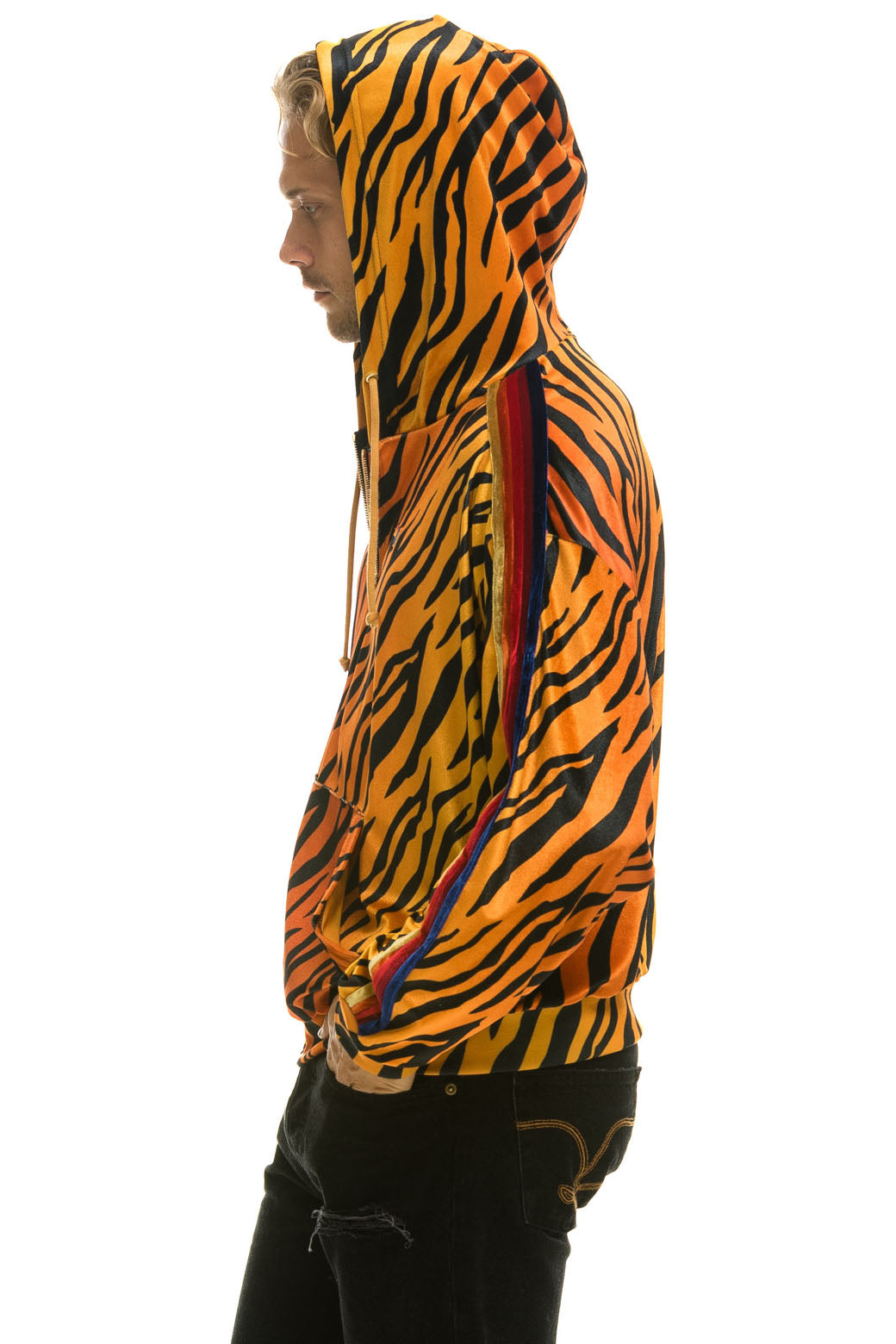 CLASSIC VELVET RELAXED ZIP HOODIE TIGER Aviator Nation