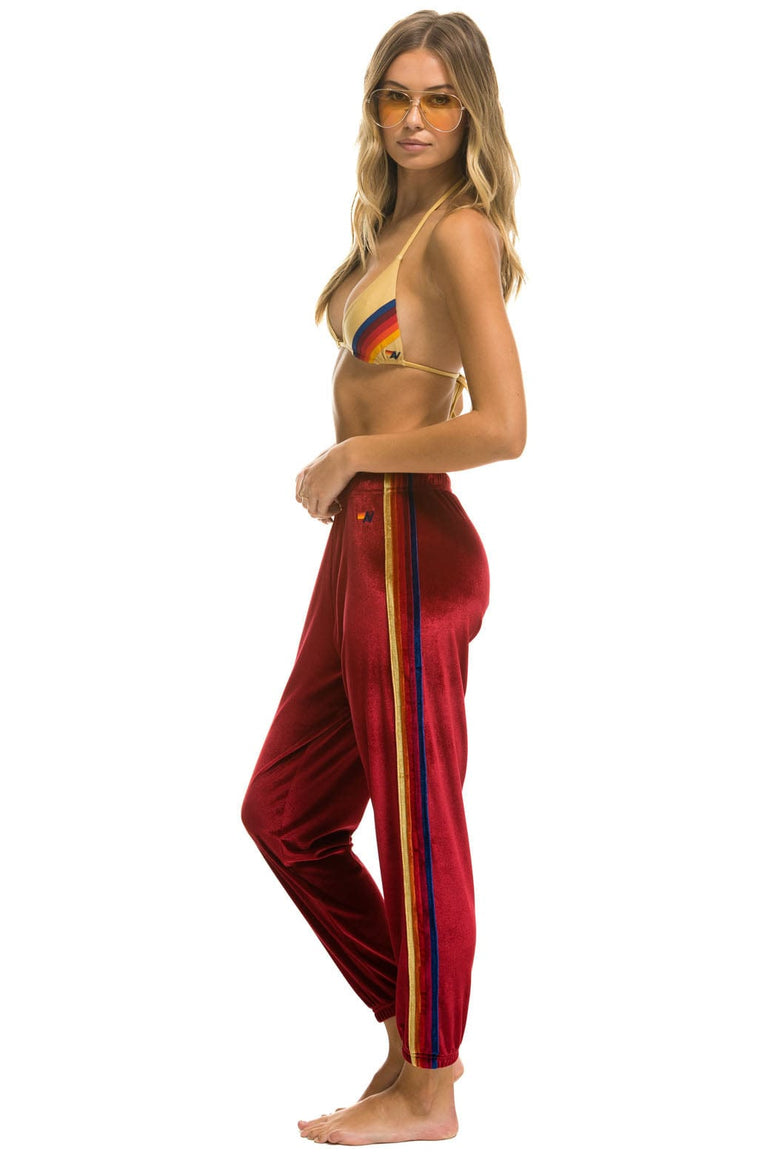 CLASSIC VELVET WOMEN'S SWEATPANTS - RED Womens Sweatpants Aviator Nation 