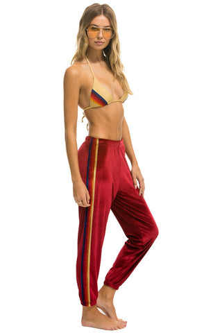 CLASSIC VELVET WOMEN'S SWEATPANTS - RED Womens Sweatpants Aviator Nation 