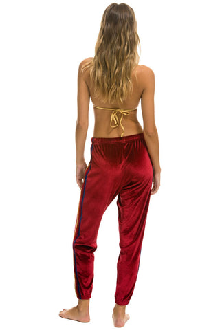 CLASSIC VELVET WOMEN'S SWEATPANTS - RED Womens Sweatpants Aviator Nation 