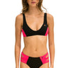 COLOR BLOCK BRALETTE BIKINI TOP - BLACK // RED Swim Aviator Nation 