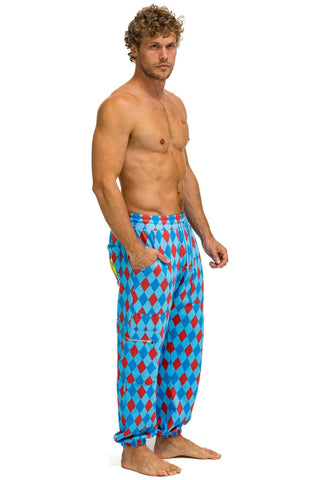 DIAMOND REPEAT SMILEY 2 EMBROIDERY SWEATPANTS - SKY Men's Sweatpants Aviator Nation 