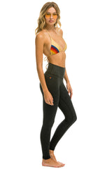 FULL LENGTH HI-RISE BOLT FADE LEGGINGS - CHARCOAL // PINK PURPLE Leggings Aviator Nation 