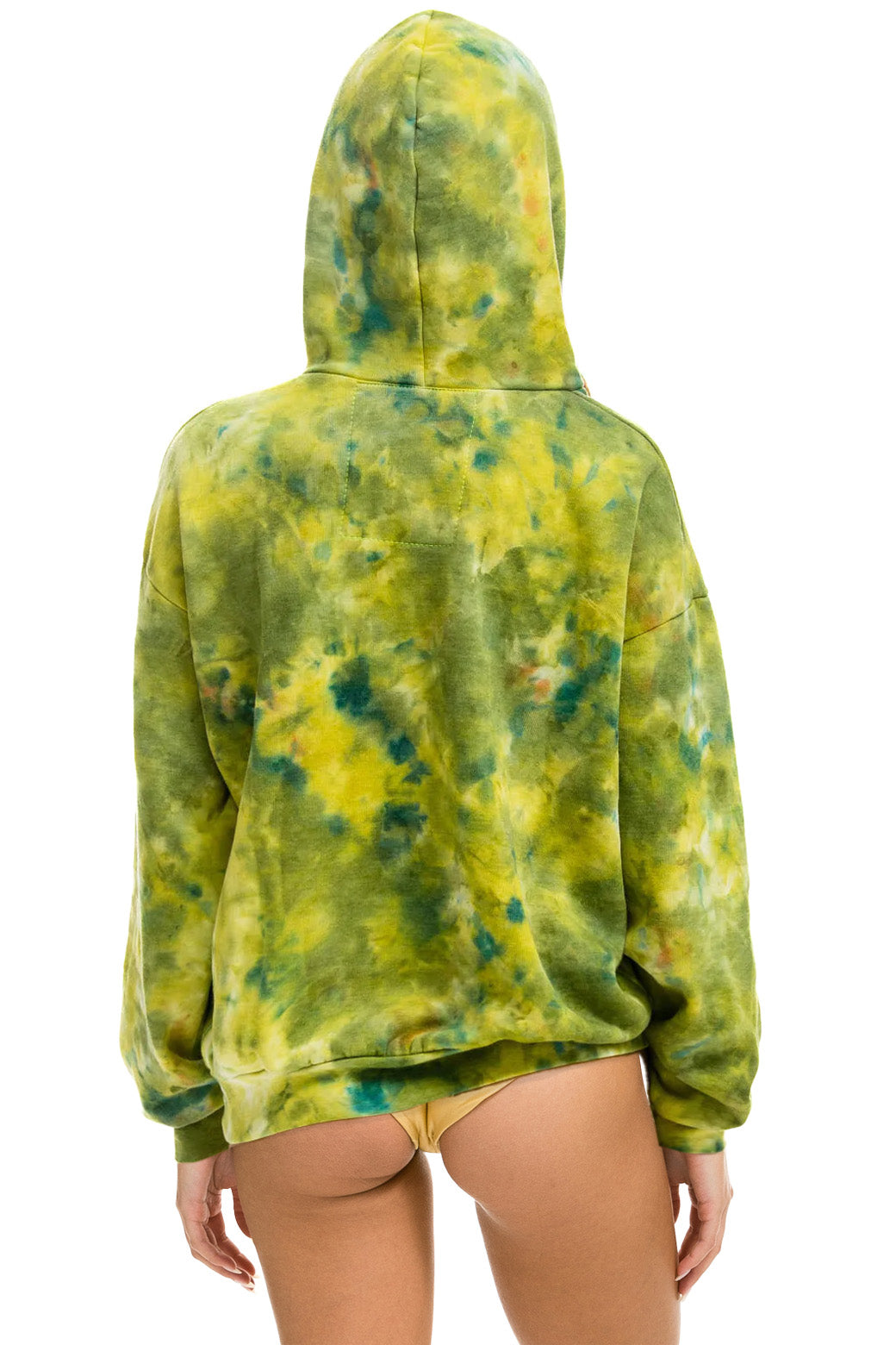 HAND DYED PULLOVER HOODIE RELAXED - TIE DYE GREEN YELLOW Hoodie Aviator Nation 