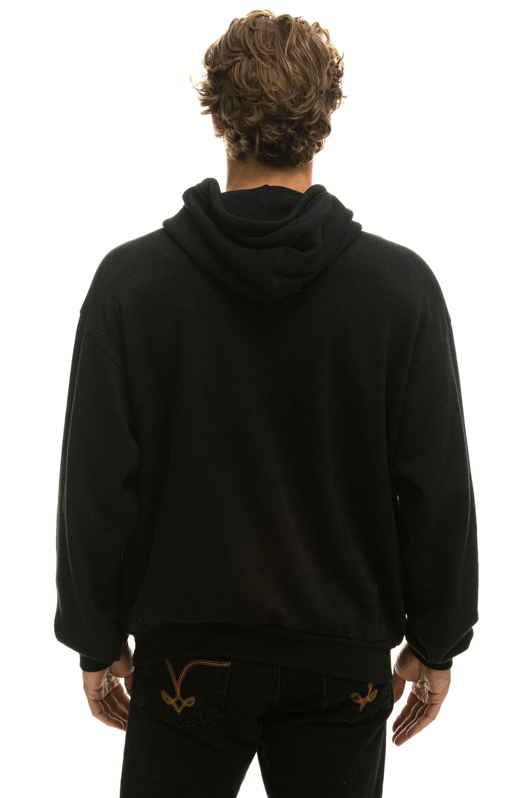 HEART EMBROIDERY RELAXED PULLOVER HOODIE - BLACK Hoodie Aviator Nation 