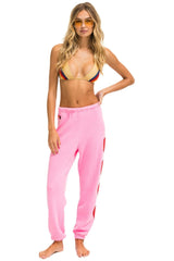 HEART STITCH 4 SWEATPANTS - NEON PINK Women's Sweatpants Aviator Nation 