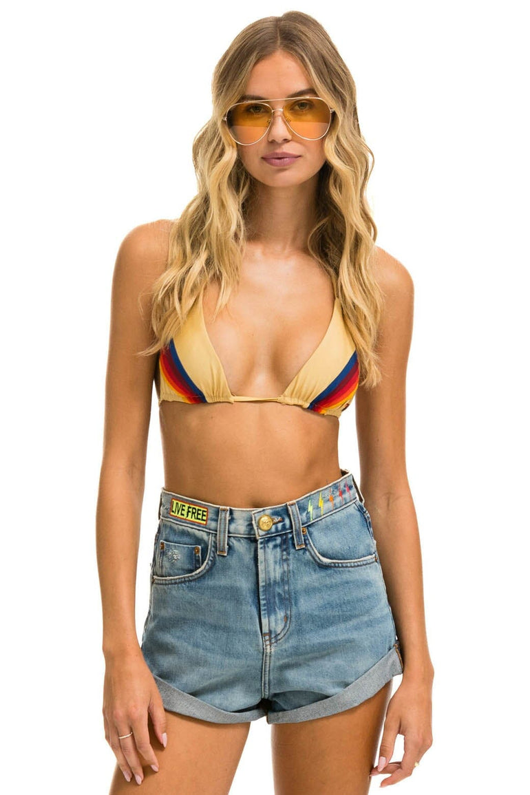 HI RISE ROCKER LIVE FREE BOLT JEAN SHORTS - VINTAGE Denim Shorts Aviator Nation 